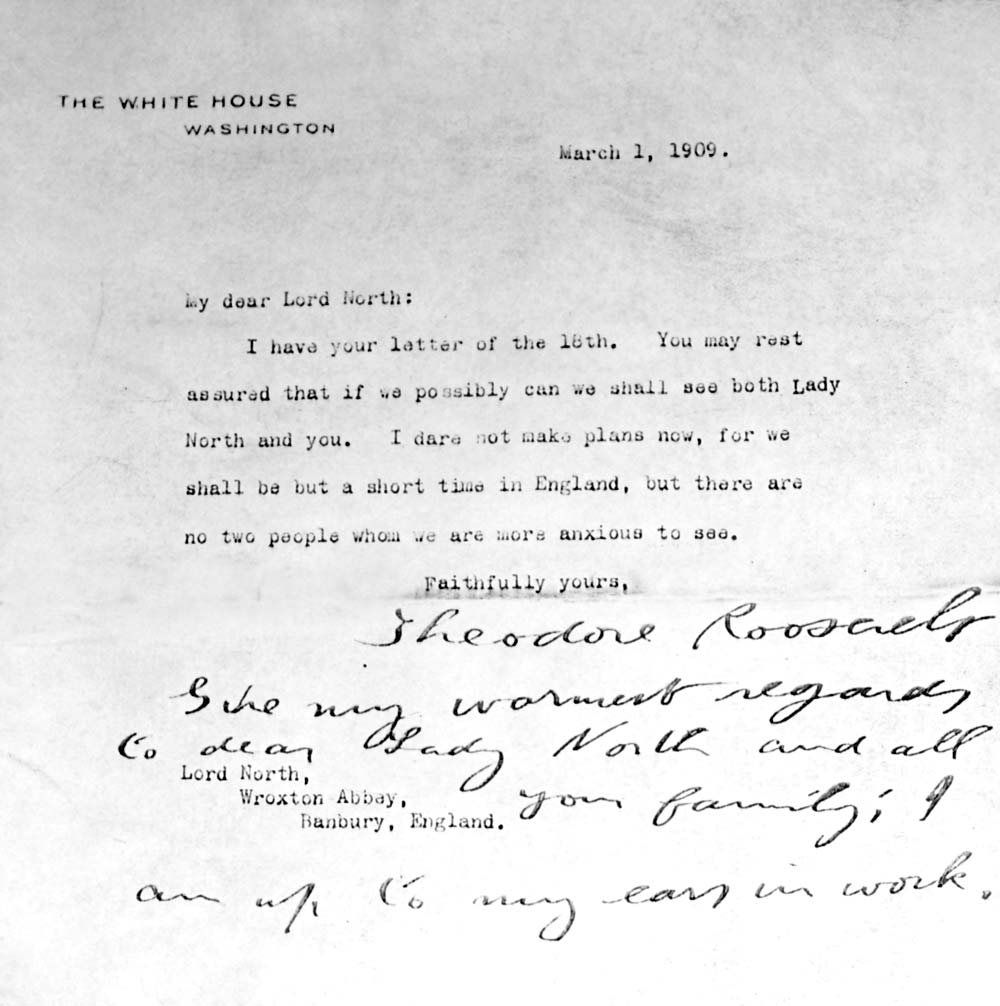 Letter from Theodore Roosevelt, 1909